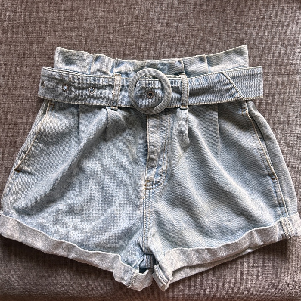 Forever 21 High Waist Light Blue Denim Shorts
